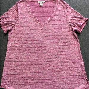 Athleta Heathered Rose V-Neck Short Sleeve Tee